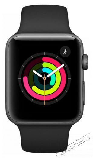 Apple Watch S3 42mm asztroszürke alumíniumtok, fekete sportszíjjal Mobil / Kommunikáció / Smart - Okos eszköz - Okos karkötő - 331082