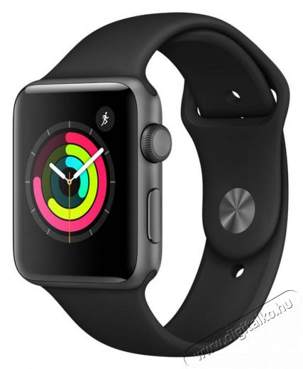 Apple Watch S3 42mm asztroszürke alumíniumtok, fekete sportszíjjal Mobil / Kommunikáció / Smart - Okos eszköz - Okos karkötő - 331082