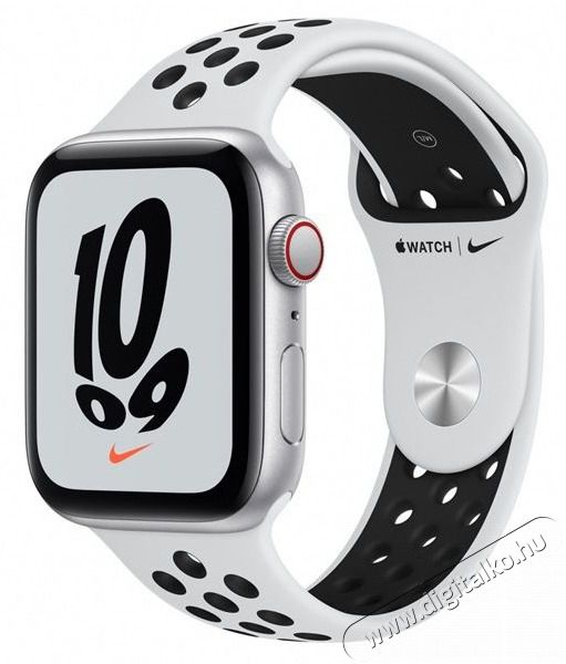 Apple Watch Nike SE (v2) Cellular (44mm) ez&uuml;st alum&iacute;nium tok, platina/fekete szilikon Nike sportsz&iacute;jas okos&oacute;ra Mobil / Kommunik&aacute;ci&oacute; / Smart - Okos eszk&ouml;z - Okos&oacute;ra - 397939