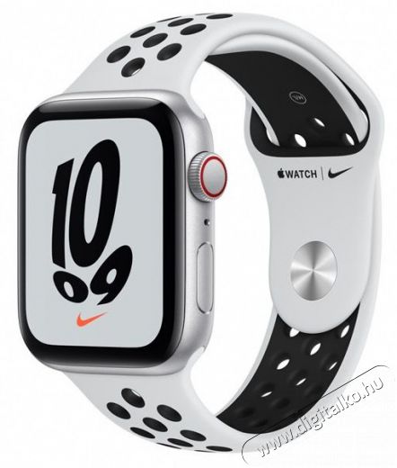 Apple Watch Nike SE (v2) Cellular (44mm) ez&uuml;st alum&iacute;nium tok, platina/fekete szilikon Nike sportsz&iacute;jas okos&oacute;ra Mobil / Kommunik&aacute;ci&oacute; / Smart - Okos eszk&ouml;z - Okos&oacute;ra - 397939