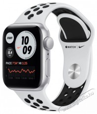 Apple Watch Nike SE (v2) GPS-es (44mm) ez&uuml;st alum&iacute;nium tok, platina/fekete szilikon Nike sportsz&iacute;jas okos&oacute;ra Mobil / Kommunik&aacute;ci&oacute; / Smart - Okos eszk&ouml;z - Okos&oacute;ra - 385988