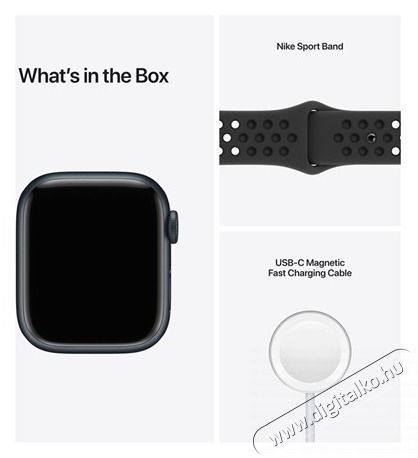 Apple Watch Nike S7 Cellular (41mm) &eacute;jfekete alum&iacute;nium tok, fekete szilikon Nike sportsz&iacute;jas okos&oacute;ra Mobil / Kommunik&aacute;ci&oacute; / Smart - Okos eszk&ouml;z - Okos&oacute;ra - 432951