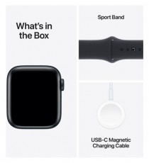 Apple Watch SE (2023) GPS – 40 mm-es éjfekete alumíniumtok, éjfekete sportszíj - S/M (MR9X3QH/A) Mobil / Kommunikáció / Smart - Okos eszköz - Okosóra - 500968