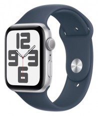 Apple Watch SE2 v2 GPS (44mm) ezüst alumínium tok , kék sport szíj (S/M) okosóra Mobil / Kommunikáció / Smart - Okos eszköz - Okosóra - 508891