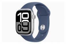 Apple Watch S10 GPS (42mm) ezüst alumínium tok, denim sportszíj (M/L) okosóra Mobil / Kommunikáció / Smart - Okos eszköz - Okosóra - 514599
