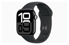 Apple Watch S10 GPS (42mm) kozmoszfekete alumínium tok, fekete sportszíj (S/M) okosóra Mobil / Kommunikáció / Smart - Okos eszköz - Okosóra - 514600