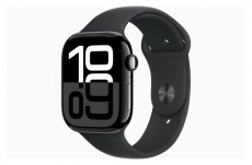 Apple Watch S10 GPS (46mm) kozmoszfekete alumínium tok, fekete sportszíj (S/M) okosóra Mobil / Kommunikáció / Smart - Okos eszköz - Okosóra - 514605