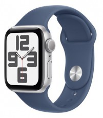 Apple Watch SE2 v3 GPS (40mm) ezüst alumínium tok, denim sportszíj (S/M) okosóra Mobil / Kommunikáció / Smart - Okos eszköz - Okosóra - 514610