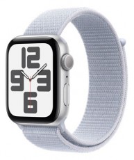 Apple Watch SE2 v3 GPS (44mm) ezüst alumínium tok, fakókék sportszíj okosóra Mobil / Kommunikáció / Smart - Okos eszköz - Okosóra - 514581