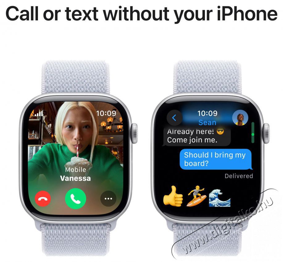 Apple Watch Series 10 46mm Silver Aluminium Case with Blue Cloud Sport Loop Mobil / Kommunik&aacute;ci&oacute; / Smart - Okos eszk&ouml;z - Okos&oacute;ra - 523641