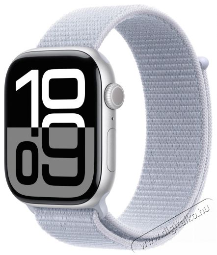 Apple Watch Series 10 46mm Silver Aluminium Case with Blue Cloud Sport Loop Mobil / Kommunik&aacute;ci&oacute; / Smart - Okos eszk&ouml;z - Okos&oacute;ra - 523641