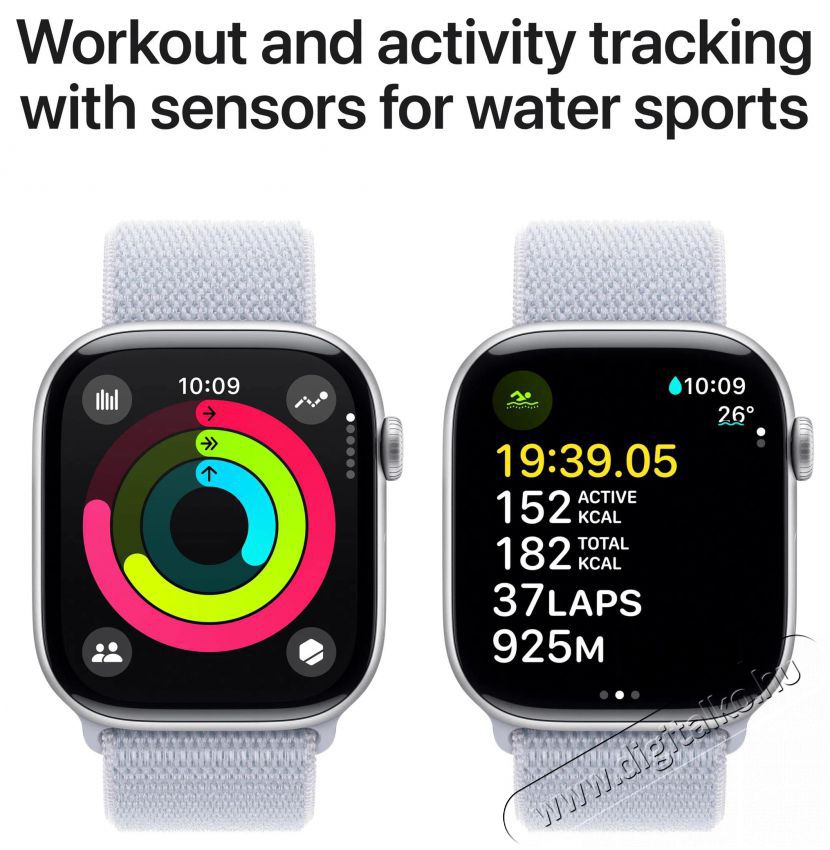 Apple Watch Series 10 46mm Silver Aluminium Case with Blue Cloud Sport Loop Mobil / Kommunik&aacute;ci&oacute; / Smart - Okos eszk&ouml;z - Okos&oacute;ra - 523641