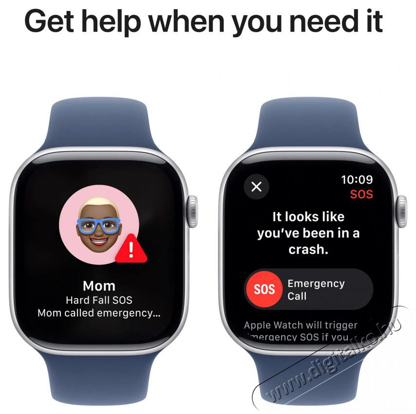 Apple Watch Series 10 46mm Silver Aluminium Case with Denim Sport Band - S/M Mobil / Kommunik&aacute;ci&oacute; / Smart - Okos eszk&ouml;z - Okos&oacute;ra - 523654