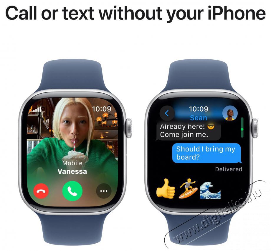 Apple Watch Series 10 46mm Silver Aluminium Case with Denim Sport Band - S/M Mobil / Kommunik&aacute;ci&oacute; / Smart - Okos eszk&ouml;z - Okos&oacute;ra - 523654