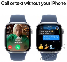 Apple Watch Series 10 46mm Silver Aluminium Case with Denim Sport Band - S/M Mobil / Kommunik&aacute;ci&oacute; / Smart - Okos eszk&ouml;z - Okos&oacute;ra - 523654