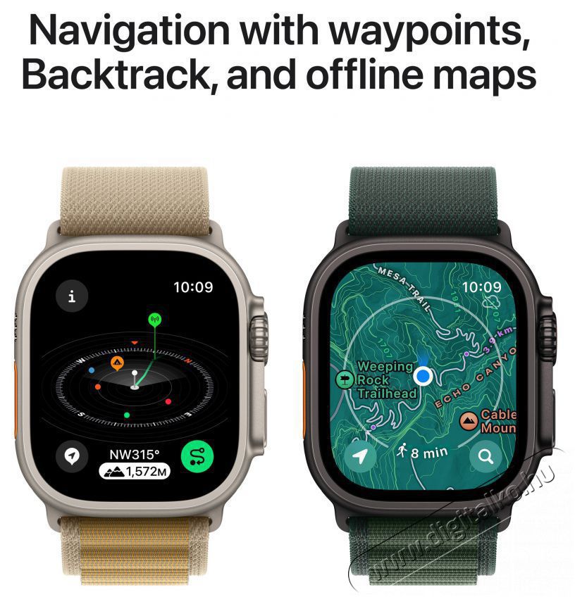 Apple Watch Ultra 2 49mm Black Titanium Case with Black Titanium Milanese Loop - L Mobil / Kommunik&aacute;ci&oacute; / Smart - Okos eszk&ouml;z - Okos&oacute;ra - 523653