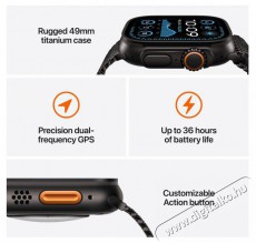 Apple Watch Ultra 2 49mm Black Titanium Case with Black Titanium Milanese Loop - L Mobil / Kommunik&aacute;ci&oacute; / Smart - Okos eszk&ouml;z - Okos&oacute;ra - 523653