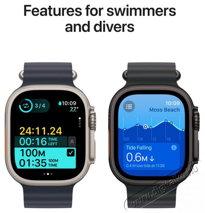 Apple Watch Ultra 2 49mm Black Titanium Case with Black Titanium Milanese Loop - L Mobil / Kommunik&aacute;ci&oacute; / Smart - Okos eszk&ouml;z - Okos&oacute;ra - 523653