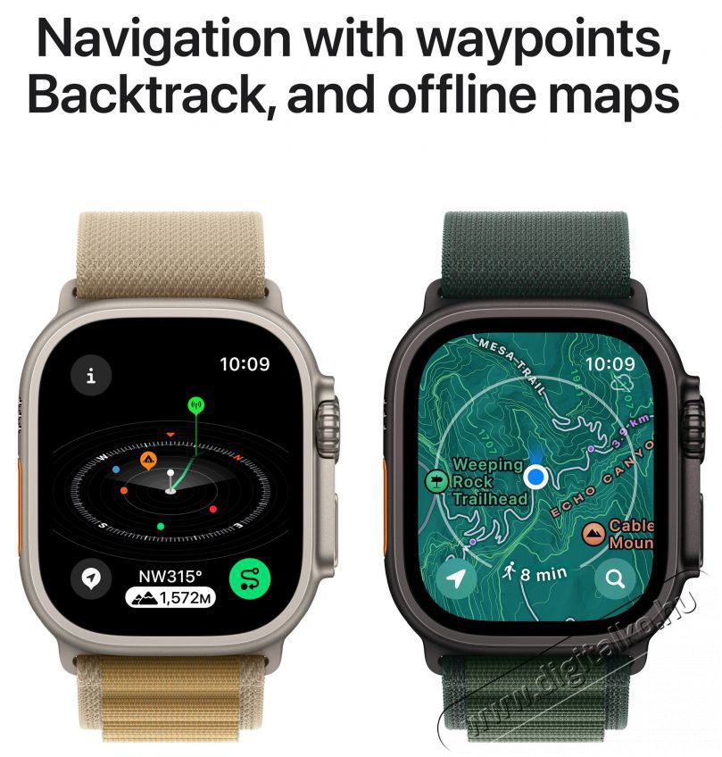 Apple Watch Ultra 2 49mm Black Titanium Case with Black Titanium Milanese Loop - M Mobil / Kommunik&aacute;ci&oacute; / Smart - Okos eszk&ouml;z - Okos&oacute;ra - 523649