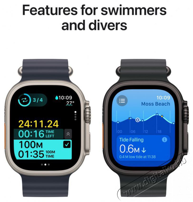 Apple Watch Ultra 2 49mm Black Titanium Case with Black Titanium Milanese Loop - M Mobil / Kommunik&aacute;ci&oacute; / Smart - Okos eszk&ouml;z - Okos&oacute;ra - 523649