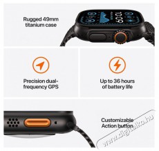 Apple Watch Ultra 2 49mm Black Titanium Case with Black Titanium Milanese Loop - M Mobil / Kommunik&aacute;ci&oacute; / Smart - Okos eszk&ouml;z - Okos&oacute;ra - 523649