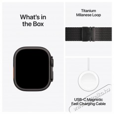 Apple Watch Ultra 2 49mm Black Titanium Case with Black Titanium Milanese Loop - M Mobil / Kommunik&aacute;ci&oacute; / Smart - Okos eszk&ouml;z - Okos&oacute;ra - 523649