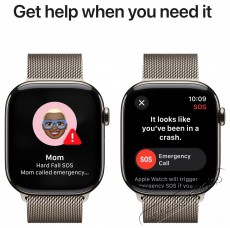 Apple Watch Series 10 46mm Cellular Natural Titanium Case with Natural Milanese Loop - S/M Mobil / Kommunik&aacute;ci&oacute; / Smart - Okos eszk&ouml;z - Okos&oacute;ra - 526834