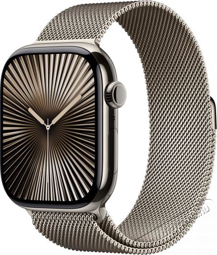 Apple Watch Series 10 46mm Cellular Natural Titanium Case with Natural Milanese Loop - S/M Mobil / Kommunik&aacute;ci&oacute; / Smart - Okos eszk&ouml;z - Okos&oacute;ra - 526834