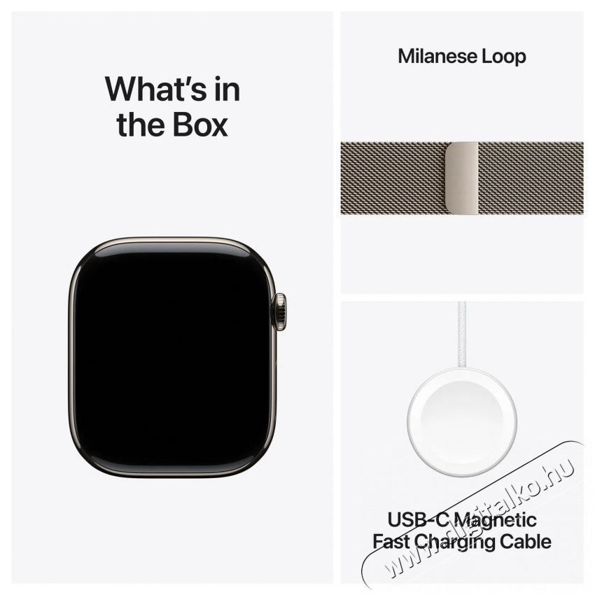 Apple Watch Series 10 46mm Cellular Natural Titanium Case with Natural Milanese Loop - S/M Mobil / Kommunik&aacute;ci&oacute; / Smart - Okos eszk&ouml;z - Okos&oacute;ra - 526834