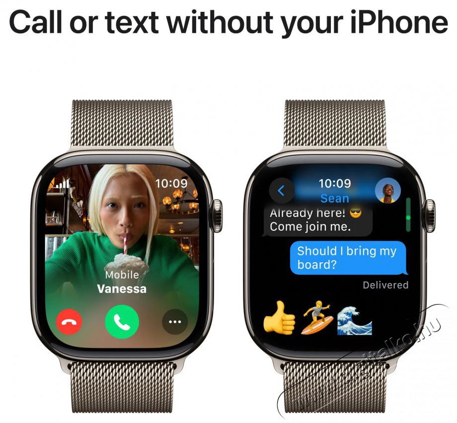 Apple Watch Series 10 46mm Cellular Natural Titanium Case with Natural Milanese Loop - S/M Mobil / Kommunik&aacute;ci&oacute; / Smart - Okos eszk&ouml;z - Okos&oacute;ra - 526834