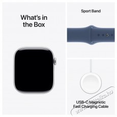 Apple Apple Watch Series 10 46mm Silver Aluminium Case with Denim Sport Band - M/L Mobil / Kommunikáció / Smart - Okos eszköz - Okosóra - 526835