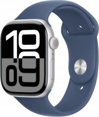 Apple Apple Watch Series 10 46mm Silver Aluminium Case with Denim Sport Band - M/L Mobil / Kommunikáció / Smart - Okos eszköz - Okosóra - 526835