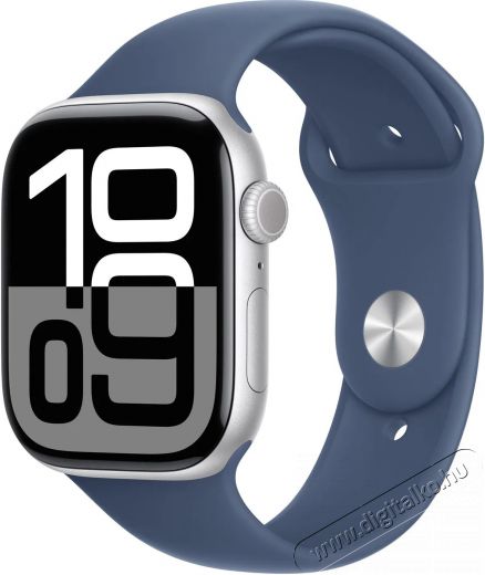 Apple Apple Watch Series 10 46mm Silver Aluminium Case with Denim Sport Band - M/L Mobil / Kommunikáció / Smart - Okos eszköz - Okosóra - 526835