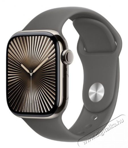 Apple Watch Series 10 42mm Cellular Natural Titanium Case with Stone Grey Sport Band - M/L Mobil / Kommunikáció / Smart - Okos eszköz - Okosóra - 523669