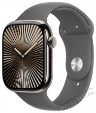 Apple Watch Series 10 42mm Cellular Natural Titanium Case with Stone Grey Sport Band - S/M Mobil / Kommunikáció / Smart - Okos eszköz - Okosóra - 523674