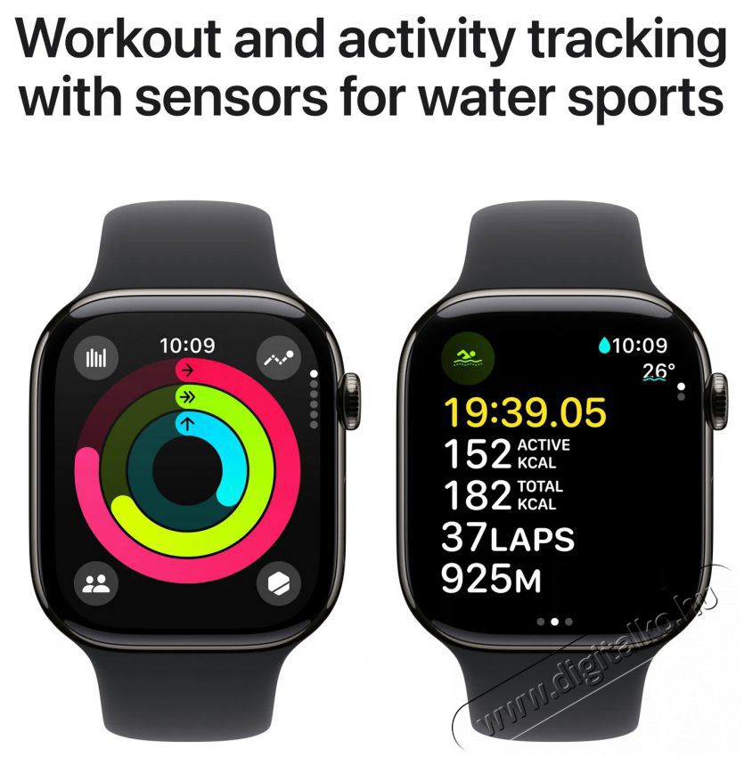 Apple Watch Series 10 42mm Cellular Slate Titanium Case with Black Sport Band - M/L Mobil / Kommunik&aacute;ci&oacute; / Smart - Okos eszk&ouml;z - Okos&oacute;ra - 523663
