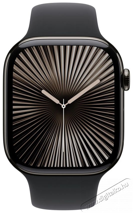 Apple Watch Series 10 42mm Cellular Slate Titanium Case with Black Sport Band - M/L Mobil / Kommunik&aacute;ci&oacute; / Smart - Okos eszk&ouml;z - Okos&oacute;ra - 523663