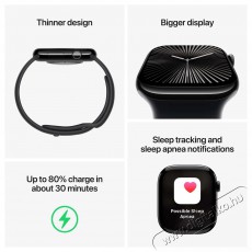 Apple Watch Series 10 42mm Cellular Slate Titanium Case with Black Sport Band - S/M Mobil / Kommunik&aacute;ci&oacute; / Smart - Okos eszk&ouml;z - Okos&oacute;ra - 523672
