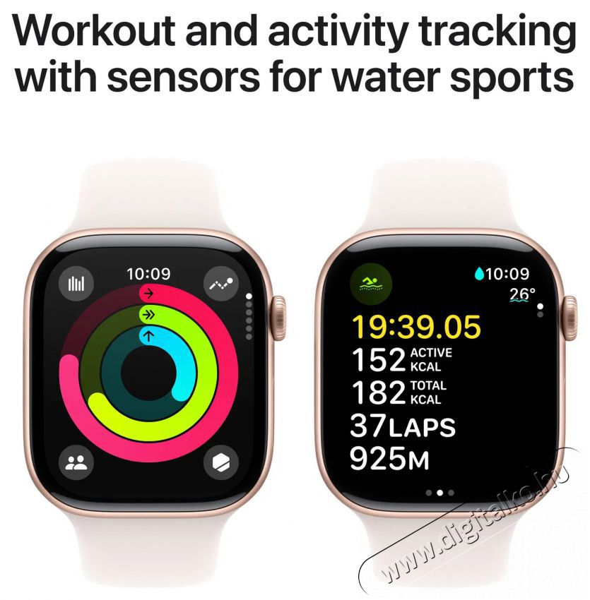 Apple Watch Series 10 46mm Cellular Rose Gold Aluminium Case with Light Blush Sport Band - M/L Mobil / Kommunik&aacute;ci&oacute; / Smart - Okos eszk&ouml;z - Okos&oacute;ra - 523673