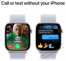 Apple Watch Series 10 46mm Cellular Silver Aluminium Case with Blue Cloud Sport Loop Mobil / Kommunikáció / Smart - Okos eszköz - Okosóra - 523657