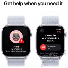 Apple Watch Series 10 46mm Cellular Silver Aluminium Case with Blue Cloud Sport Loop Mobil / Kommunikáció / Smart - Okos eszköz - Okosóra - 523657