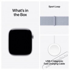 Apple Watch Series 10 46mm Cellular Silver Aluminium Case with Blue Cloud Sport Loop Mobil / Kommunikáció / Smart - Okos eszköz - Okosóra - 523657