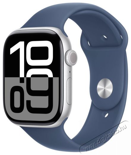 Apple Watch Series 10 46mm Cellular Silver Aluminium Case with Denim Sport Band - S/M Mobil / Kommunikáció / Smart - Okos eszköz - Okosóra - 523668
