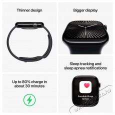 Apple Watch Series 10 46mm Cellular Silver Aluminium Case with Denim Sport Band - S/M Mobil / Kommunikáció / Smart - Okos eszköz - Okosóra - 523668