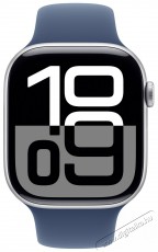 Apple Watch Series 10 46mm Cellular Silver Aluminium Case with Denim Sport Band - S/M Mobil / Kommunikáció / Smart - Okos eszköz - Okosóra - 523668