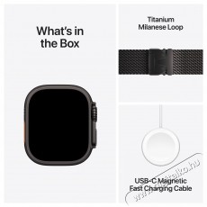 Apple Watch Ultra 2 49mm Black Titanium Case with Black Titanium Milanese Loop - S Mobil / Kommunik&aacute;ci&oacute; / Smart - Okos eszk&ouml;z - Okos&oacute;ra - 523662