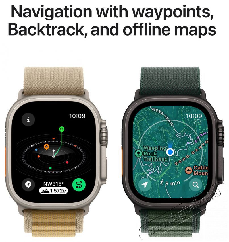 Apple Watch Ultra 2 49mm Black Titanium Case with Black Titanium Milanese Loop - S Mobil / Kommunik&aacute;ci&oacute; / Smart - Okos eszk&ouml;z - Okos&oacute;ra - 523662