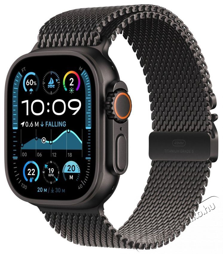 Apple Watch Ultra 2 49mm Black Titanium Case with Black Titanium Milanese Loop - S Mobil / Kommunik&aacute;ci&oacute; / Smart - Okos eszk&ouml;z - Okos&oacute;ra - 523662