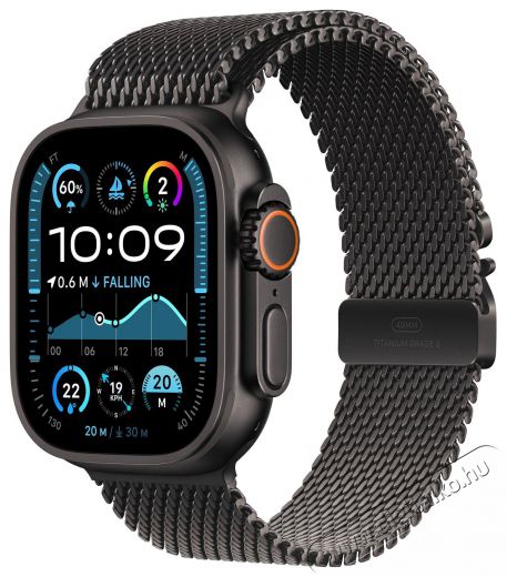 Apple Watch Ultra 2 49mm Black Titanium Case with Black Titanium Milanese Loop - S Mobil / Kommunik&aacute;ci&oacute; / Smart - Okos eszk&ouml;z - Okos&oacute;ra - 523662