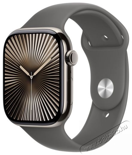 Apple Watch Series 10 46mm Cellular Natural Titanium Case with Stone Grey Sport Band - M/L Mobil / Kommunikáció / Smart - Okos eszköz - Okosóra - 523661